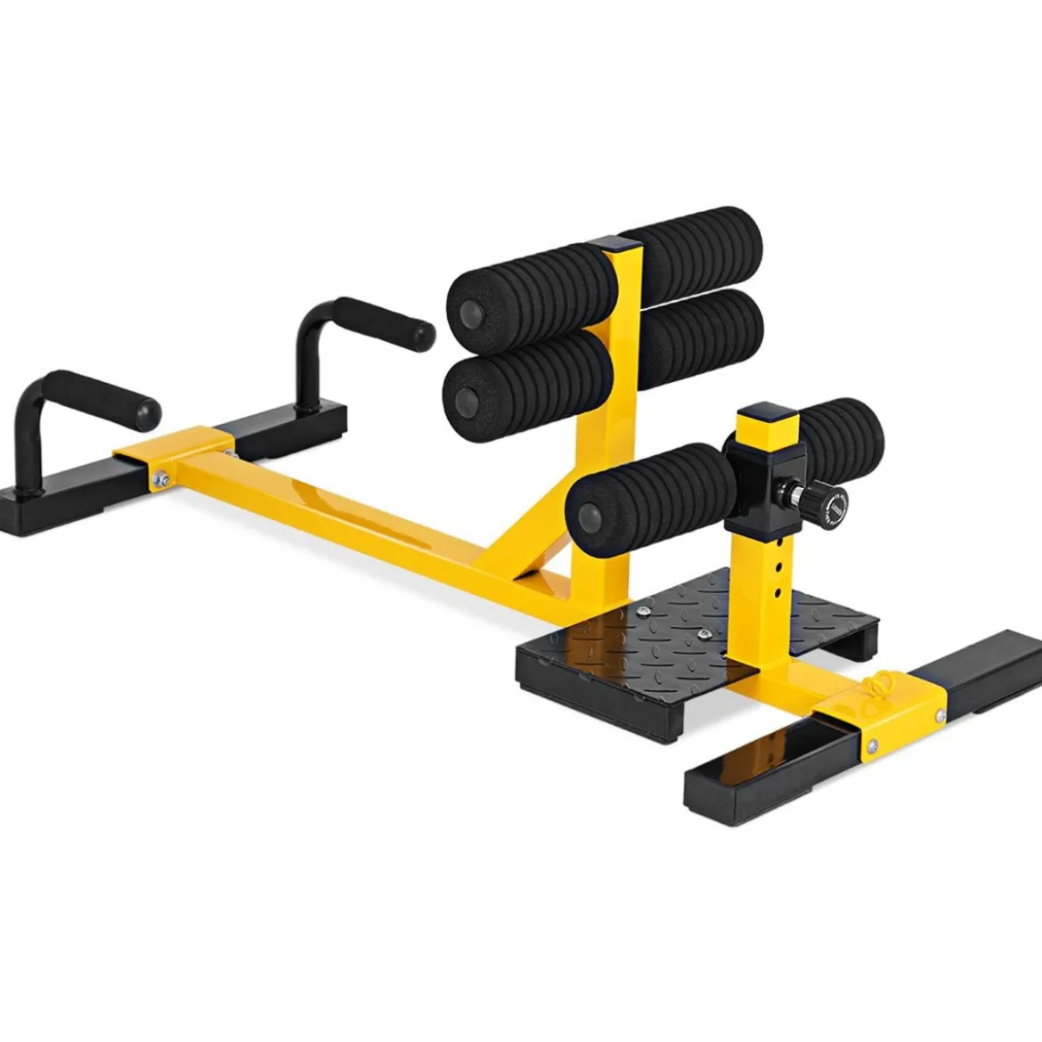 3-in-1 Kniebeugentrainer Squat Machine Abdominal Bein Trainingsgerät Gelb