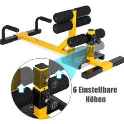 3-in-1 Kniebeugentrainer Squat Machine Abdominal Bein Trainingsgerät Gelb