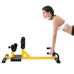 3-in-1 Kniebeugentrainer Squat Machine Abdominal Bein Trainingsgerät Gelb