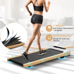 2 in 1 Laufband 2,25HP Walking Pad unter dem Schreibtisch 1-6km/h mit Fernbedienung tragbar 120 x 54 x 13 cm