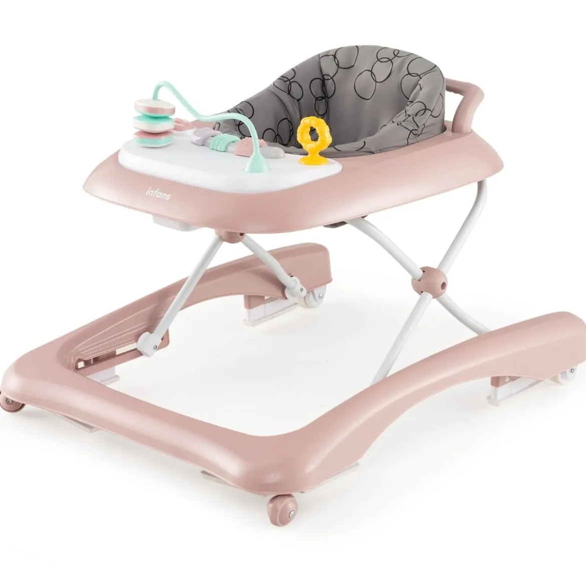3 in 1 Lauflernhilfe klappbar Lauflernwagen mit verstellbarer Höhen & Geschwindigkeit Schwarz/Grau/Rosa