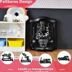 4 in 1 Lauflernhilfe Lauflernwagen Klappbar mit Einstellbarer Höhe 15kg Belastbar