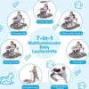 7 in 1 Lauflernhilfe mit Verdeck & Einstellbarer Höhe & Geschwindigkeit Klappbare Lauflerwagen Grau