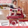 7 in 1 Lauflernhilfe mit Verdeck & Einstellbarer Höhe & Geschwindigkeit Klappbare Lauflerwagen Weinrot