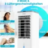 3 in 1 Luftkühler & Ventilator & Luftbefeuchter mit 3 Modi & 12H Timer Grau+Weiß