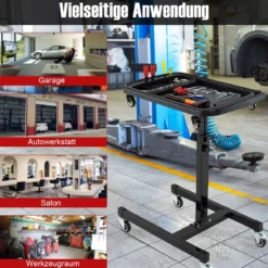 2 in 1 Rollbarer Werkzeugtisch mit Abnehmbarem Fach Höhenverstellbarer Arbeitstisch