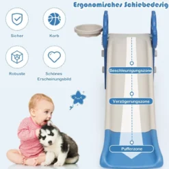 3 in 1 Rutsche für Kinder Set mit extra langer Rutsche 132 x 61 x 67 cm Blau