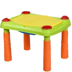 2-in-1 Sand- & Wasserspieltisch Sandkastentisch Spieltisch Sandkasten Spielzeug für innen- & Außen für Kinder 18-teilig