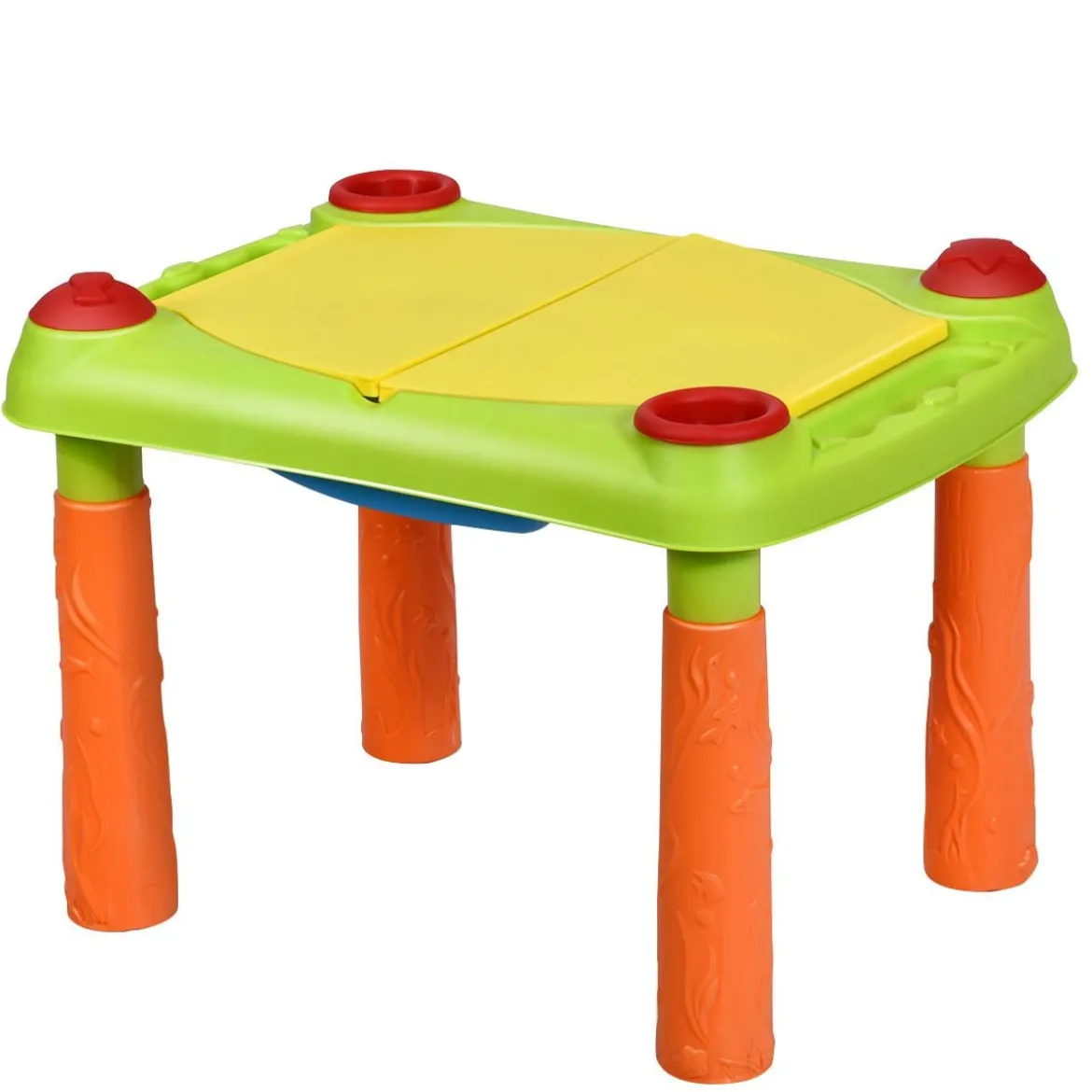 2-in-1 Sand- & Wasserspieltisch Sandkastentisch Spieltisch Sandkasten Spielzeug für innen- & Außen für Kinder 18-teilig