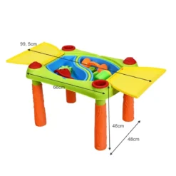 2-in-1 Sand- & Wasserspieltisch Sandkastentisch Spieltisch Sandkasten Spielzeug für innen- & Außen für Kinder 18-teilig