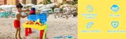 2-in-1 Sand- & Wasserspieltisch Sandkastentisch Spieltisch Sandkasten Spielzeug für innen- & Außen für Kinder 31-teilig