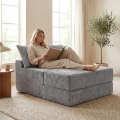 2 in 1 Schlafsofa Klappbares Bodensofa aus Korallenfleece mit Schlaffunktion Boneless Schlafcouch