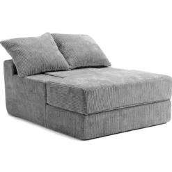 2 in 1 Schlafsofa Klappbares Bodensofa aus Korallenfleece mit Schlaffunktion Boneless Schlafcouch