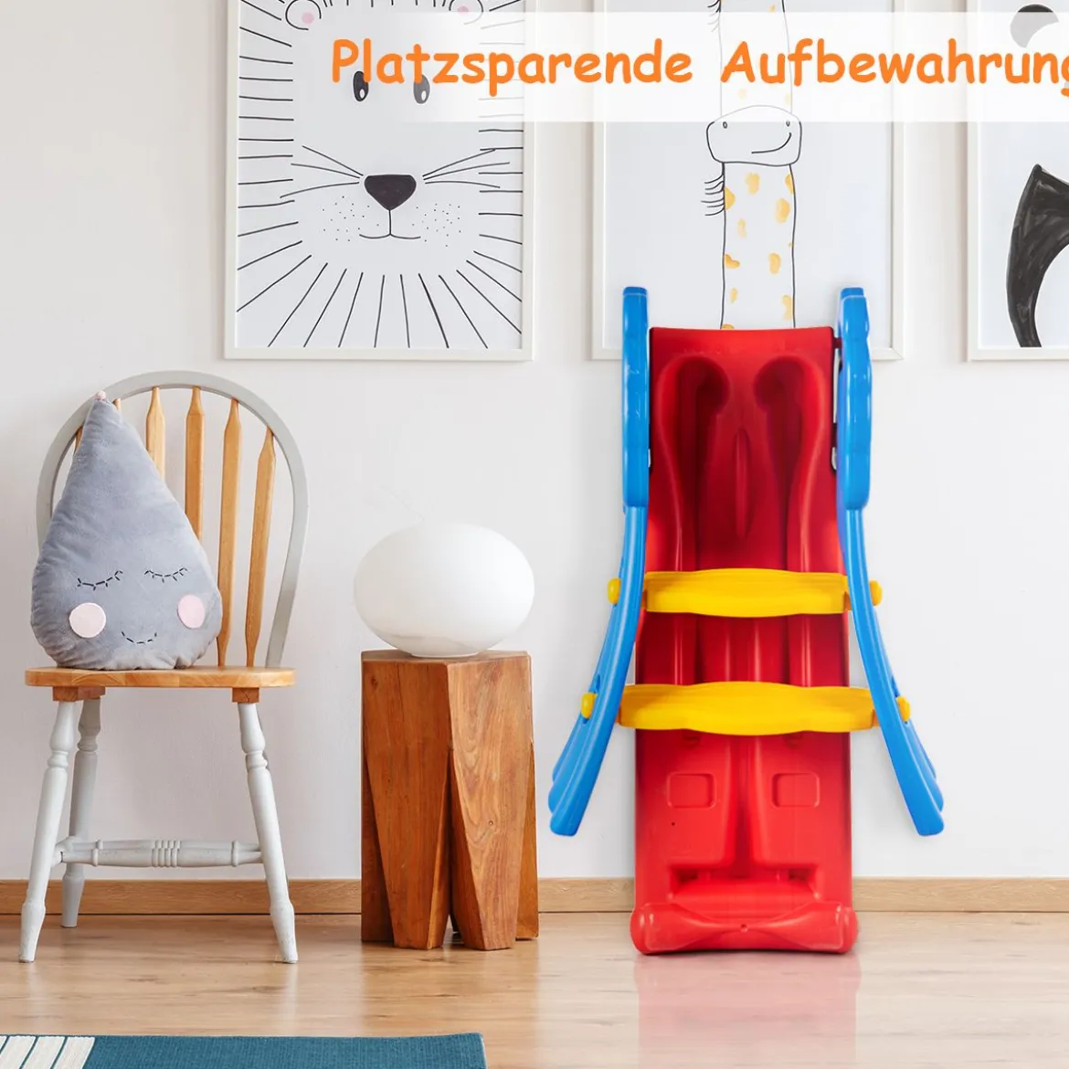 2-in-1 Spiel-Set Faltbare Rutsche Kinder Rutschbahn Kinderrutsche Gartenrutsche für Indoor und Outdoor