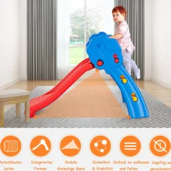 2-in-1 Spiel-Set Faltbare Rutsche Kinder Rutschbahn Kinderrutsche Gartenrutsche für Indoor und Outdoor