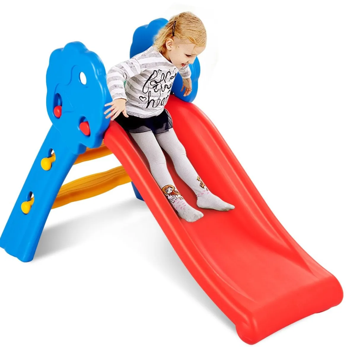 2-in-1 Spiel-Set Faltbare Rutsche Kinder Rutschbahn Kinderrutsche Gartenrutsche für Indoor und Outdoor