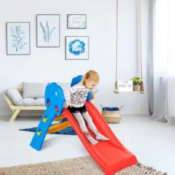 2-in-1 Spiel-Set Faltbare Rutsche Kinder Rutschbahn Kinderrutsche Gartenrutsche für Indoor und Outdoor