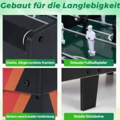 4 in 1 Spieltisch Billardtisch & Tischtennistisch & Air Hockeytisch & Tischkicker Grau