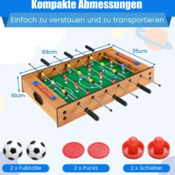 2 in 1 Spieltisch Multifunktionsspieltisch aus Holz Multi-Spieltisch Air Hockeytisch und Tischkicker
