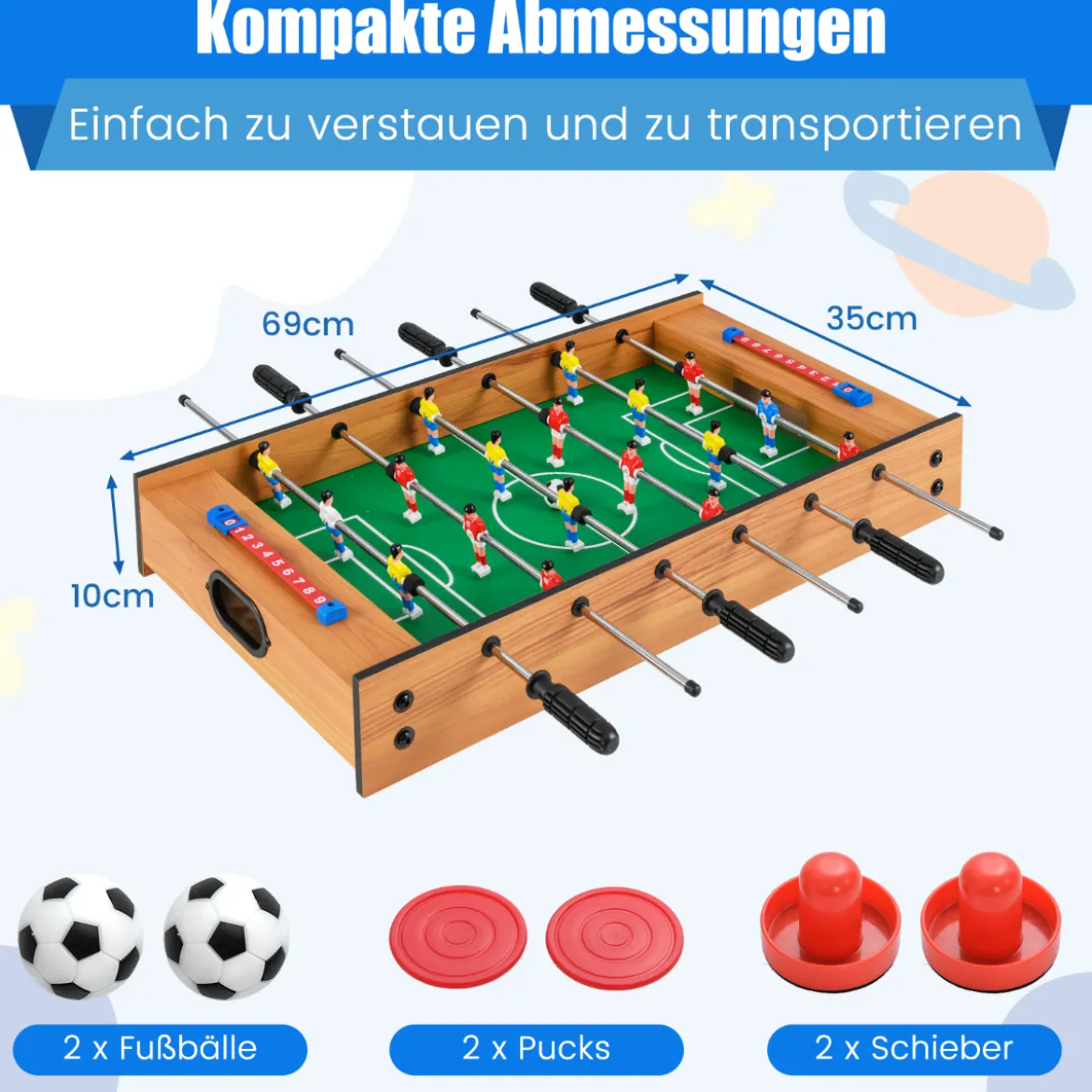 2 in 1 Spieltisch Multifunktionsspieltisch aus Holz Multi-Spieltisch Air Hockeytisch und Tischkicker