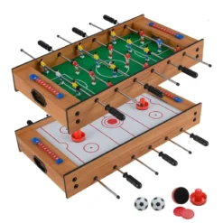 2 in 1 Spieltisch Multifunktionsspieltisch aus Holz Multi-Spieltisch Air Hockeytisch und Tischkicker