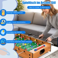 2 in 1 Spieltisch Multifunktionsspieltisch aus Holz Multi-Spieltisch Air Hockeytisch und Tischkicker