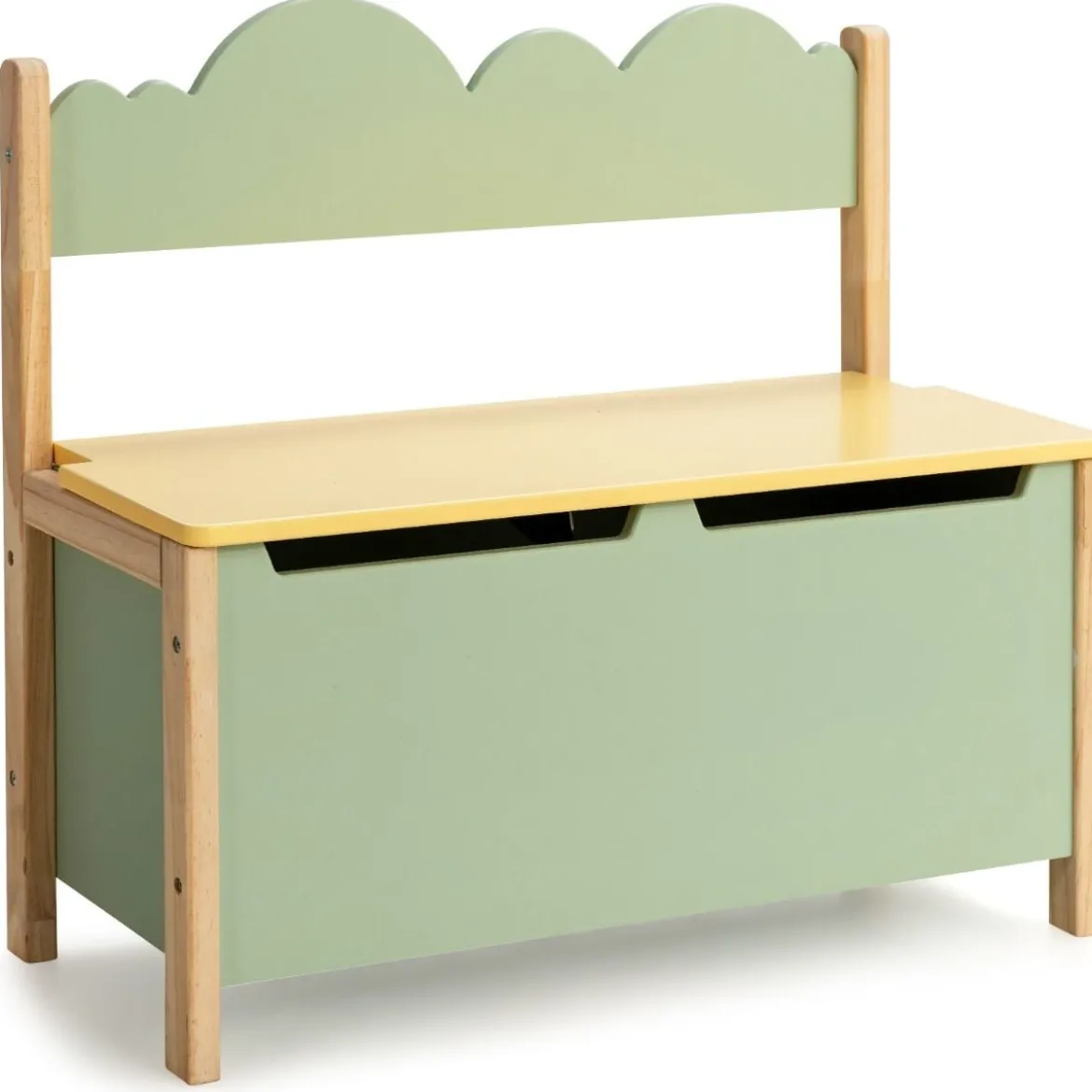 2 in 1 Spielzeugschrank und Sitzbank mit Rücklehne Spielzeugkiste Spielzeugtruhe grün 60 x 26 x 50cm
