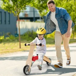 2 in 1 Umwandelbarer Kinderroller Laufrad mit Rutschfestem Lenker & Abnehmbarem Sitz