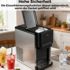 3 in 1 Wasserspender mit Eiswürfelmaschine Eiswürfelbereiter mit Zerstoßenem Eis Eisbereiter