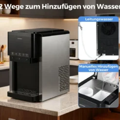 3 in 1 Wasserspender mit Eiswürfelmaschine Eiswürfelbereiter mit Zerstoßenem Eis Eisbereiter