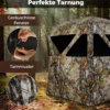 Jagdblind 2-Personen-Bodenzelt mit Geräuschlosen Schiebefenstern Tragbares Pop-up Camouflage Zelt