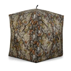 Jagdblind 2-Personen-Bodenzelt mit Geräuschlosen Schiebefenstern Tragbares Pop-up Camouflage Zelt