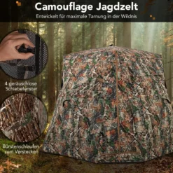 Jagdzelt für 2–3 Personen 360° durchsichtiges Tarnzelt für die Hirsch- und Wildschweinjagd