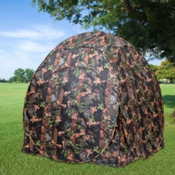 Jagdzelt Pop Up Design mit 360°-Weitsicht & Tragetasche & Spanngurten für 2 Personen