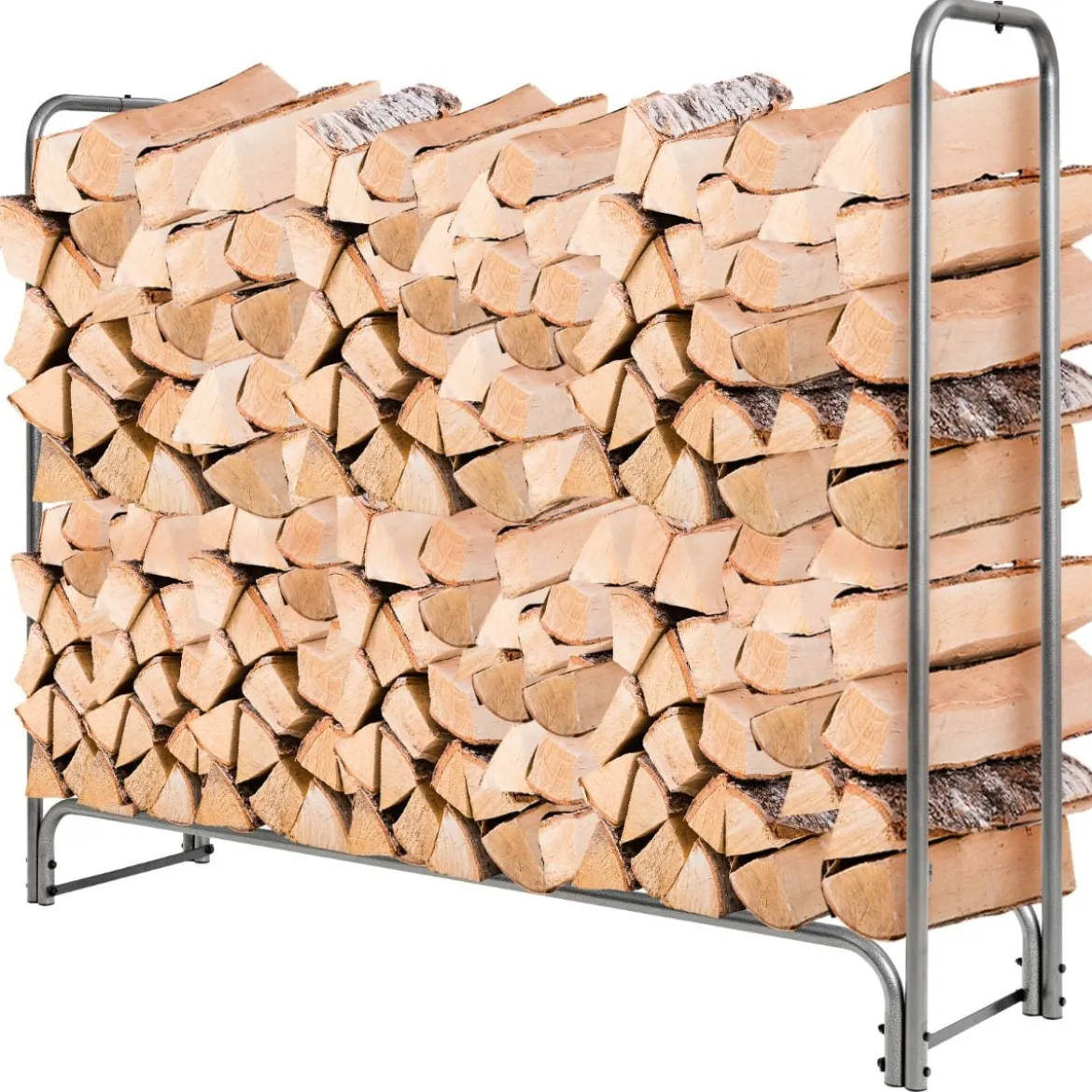 Kaminholzregal Aussen Metall 184 x 35,5 x 122,5 cm Brennholzregal mit wasserdichter Abdeckung