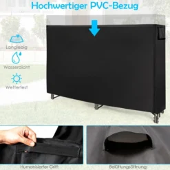 Kaminholzregal Aussen Metall 184 x 35,5 x 122,5 cm Brennholzregal mit wasserdichter Abdeckung