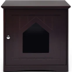 Katzenhaus Kleintierhaus Holz Katzenschrank Haustier Haus Braun 51 x 49 x 47cm