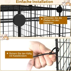 Katzenkäfig 4-stöckig große Katzengehege mit Hängematte 3 Leitern 4 Türen & Dachfenster
