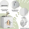 Katzentoiletten-Gehäuse mit magnetischer halber Klapptür & Katzenloch Weiß