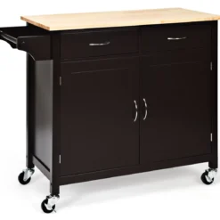Kücheninsel Servierwagen mit Schubladen 110 x 48 x 90 cm Braun