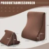 Keilkissen-Set ergonomisches Rückenkissen mit Seitentaschen und waschbarem Bezug Stützkissen für Nacken 47,5 x 23,5 x 54 cm Braun