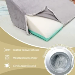 Keilkissen-Set 4-Teiliges Bettkeilkissen Postoperatives Memory-Schaum-Kissen-Set Grau