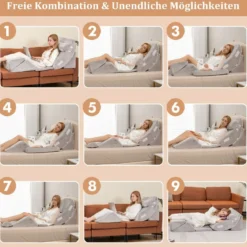 Keilkissen-Set 6-Teiliges Keilkissen-Set mit Nacken- und Beinschmerzlinderung Grau