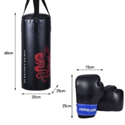 10KG Boxsack-Set mit 8oz Boxhandschuhen Kinder Punchingsack Punching Bag Boxing Bag