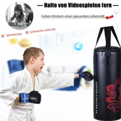10KG Boxsack-Set mit 8oz Boxhandschuhen Kinder Punchingsack Punching Bag Boxing Bag