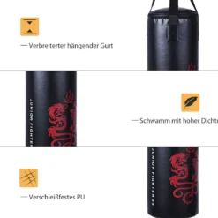 10KG Boxsack-Set mit 8oz Boxhandschuhen Kinder Punchingsack Punching Bag Boxing Bag