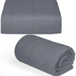 9,1 kg Gewichtete Decke Kuschelige Decke mit Premium-Glasperlen 203 x 152 cm Grau