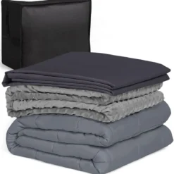 9,1 kg Gewichtete Decke mit Aufbewahrungstasche schwere Decke 183 x 122 cm Grau