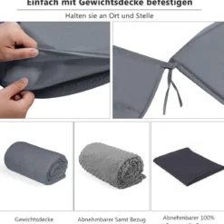 6,82 kg Gewichtsdecke Bequeme Gravity Decke mit Glasperlen 183 x 122 cm Grau