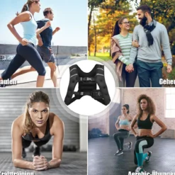 15KG Gewichtsweste Trainingsweste mit Reflexstreifen und verstellbarem Riemen Fitnessweste